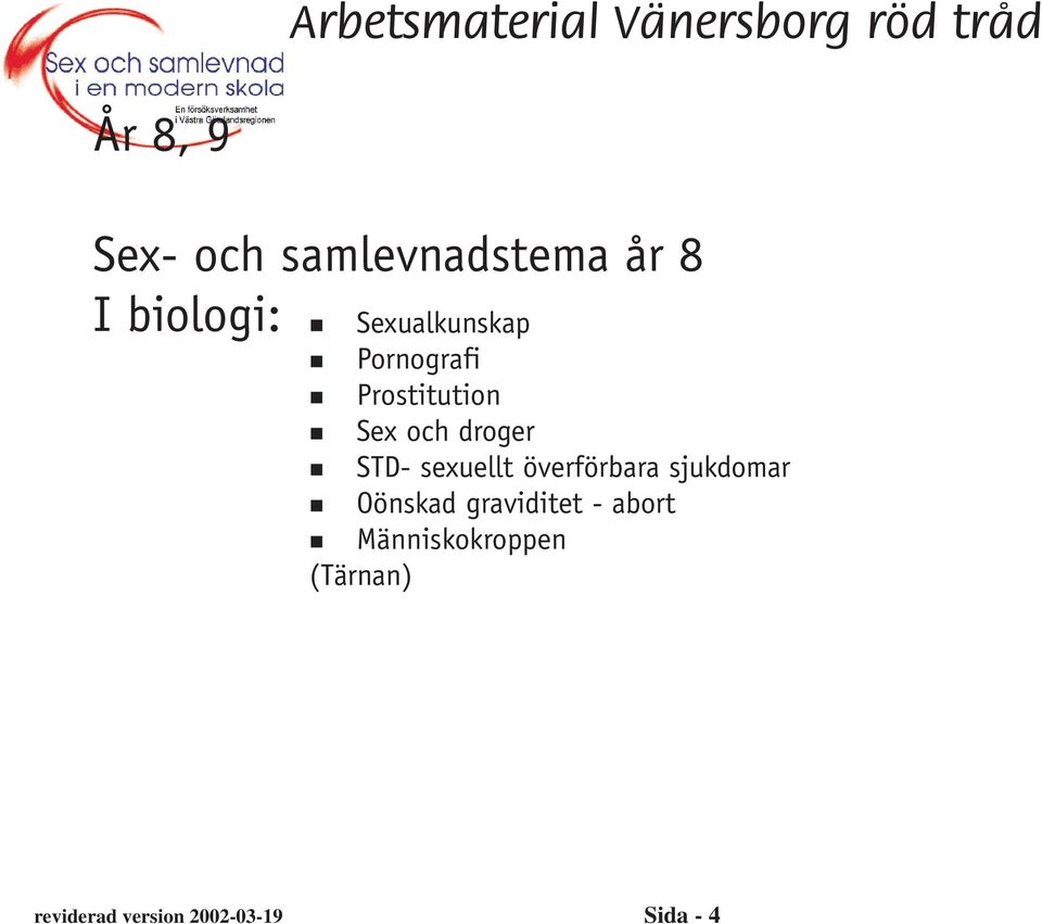 STD- sexuellt överförbara sjukdomar Oönskad graviditet -