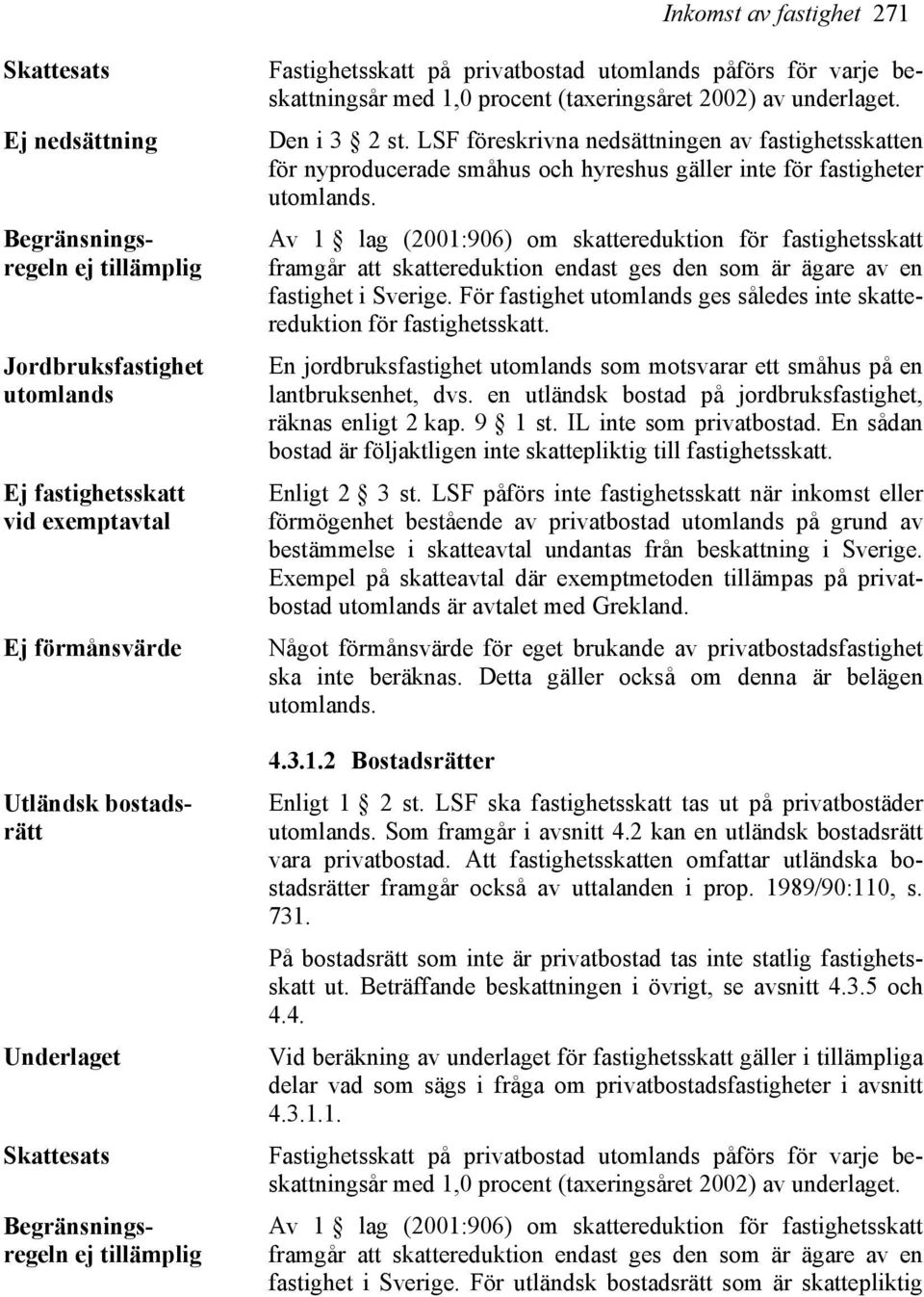 LSF föreskrivna nedsättningen av fastighetsskatten för nyproducerade småhus och hyreshus gäller inte för fastigheter utomlands.