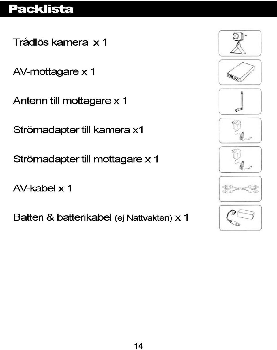 Strömadapter till kamera x1 Strömadapter till