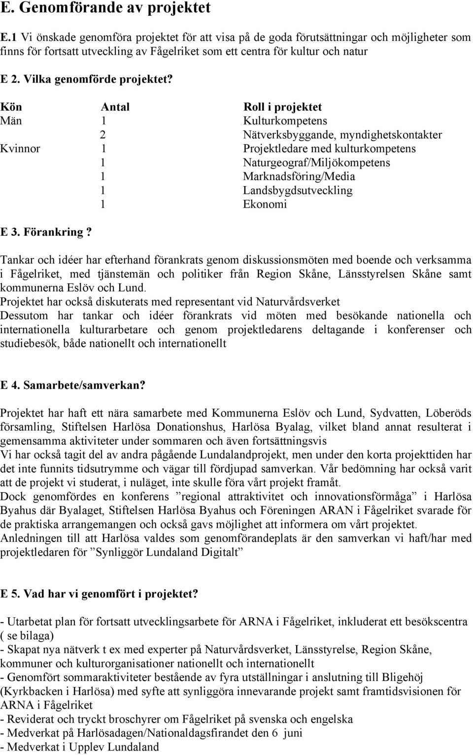 Vilka genomförde projektet?