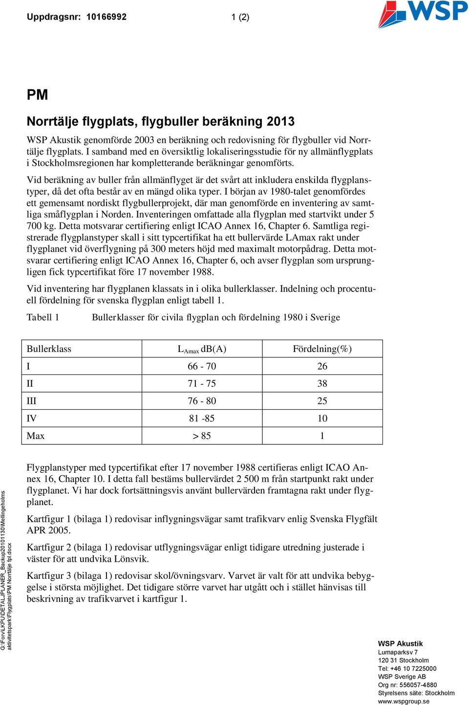 I samband med en översiktlig lokaliseringsstudie för ny allmänflygplats i Stockholmsregionen har kompletterande beräkningar genomförts.