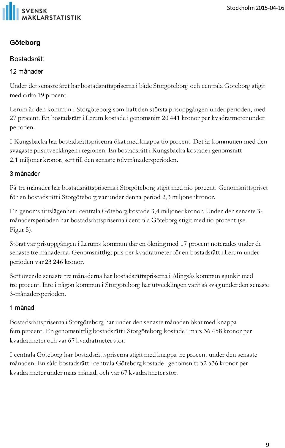 I Kungsbacka har bostadsrättspriserna ökat med knappa tio procent. Det är kommunen med den svagaste prisutvecklingen i regionen.