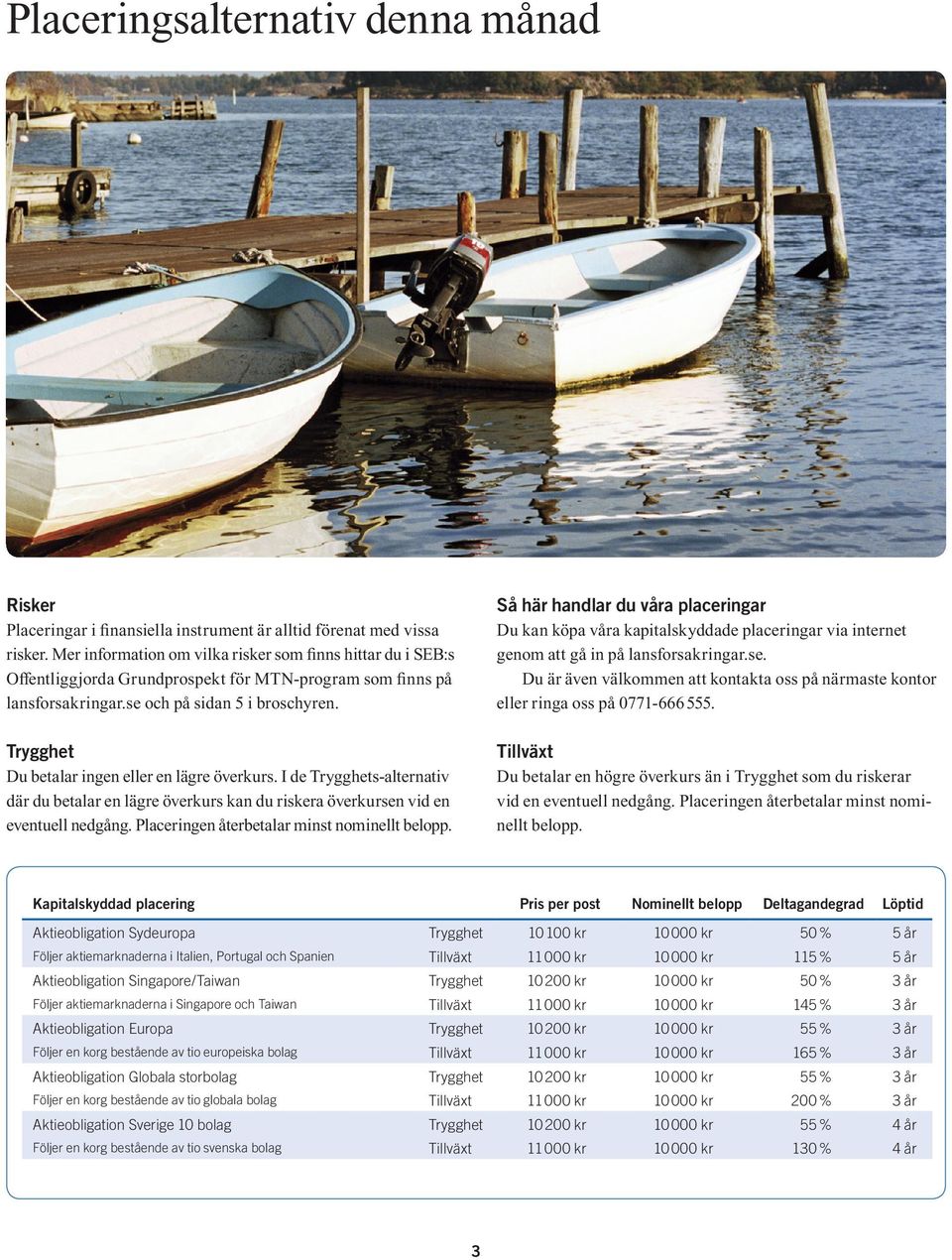 Trygghet Du betalar ingen eller en lägre överkurs. I de Trygghets-alternativ där du betalar en lägre överkurs kan du riskera överkursen vid en eventuell nedgång.