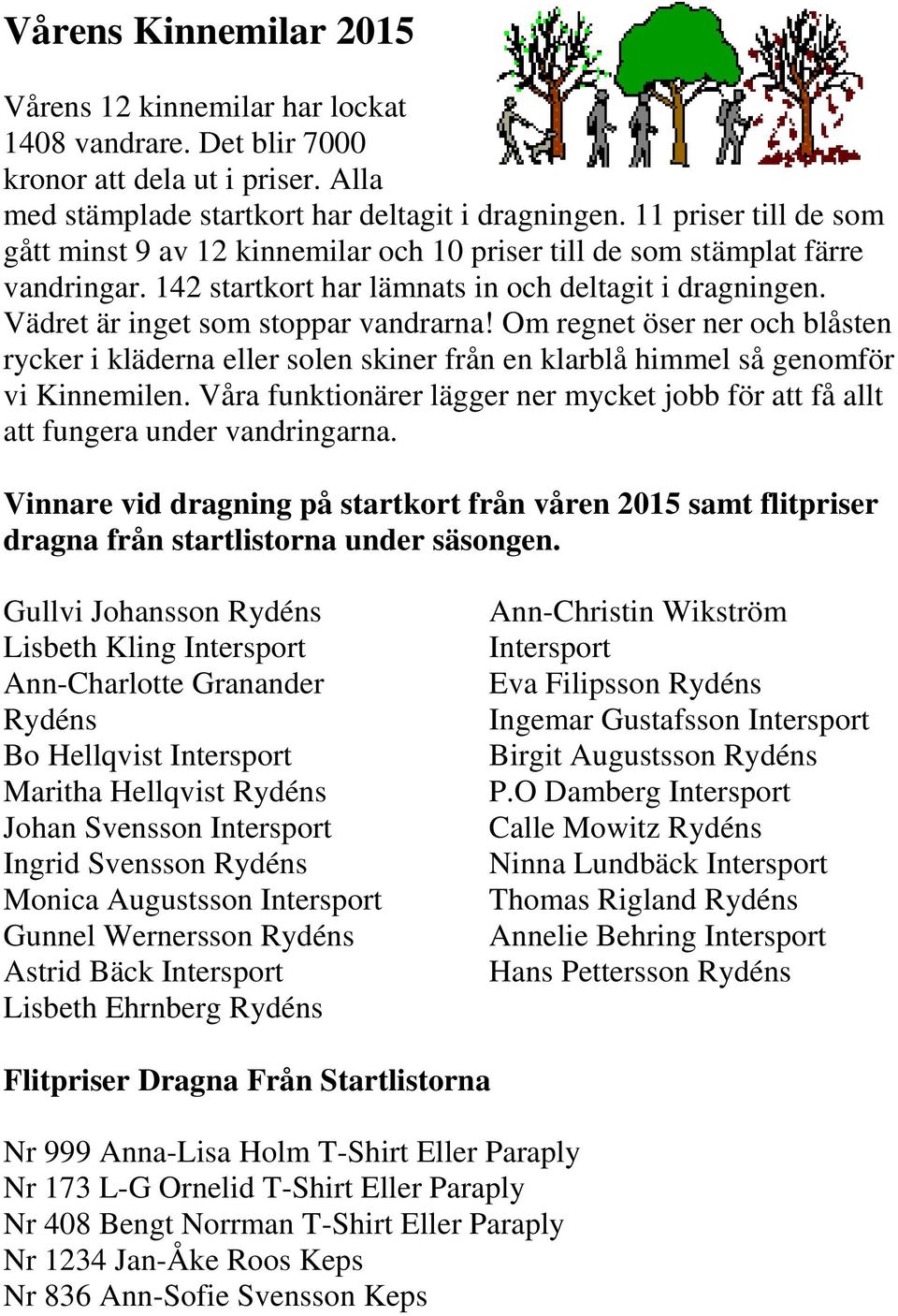 Om regnet öser ner och blåsten rycker i kläderna eller solen skiner från en klarblå himmel så genomför vi Kinnemilen.