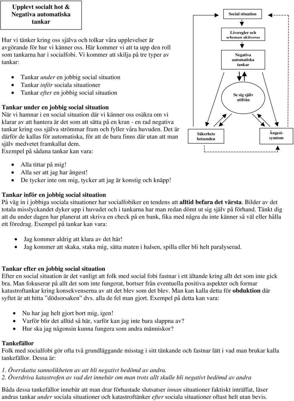 hamnar i en social situation där vi känner oss osäkra om vi klarar av att hantera är det som att sätta på en kran - en rad negativa kring oss själva strömmar fram och fyller våra huvuden.