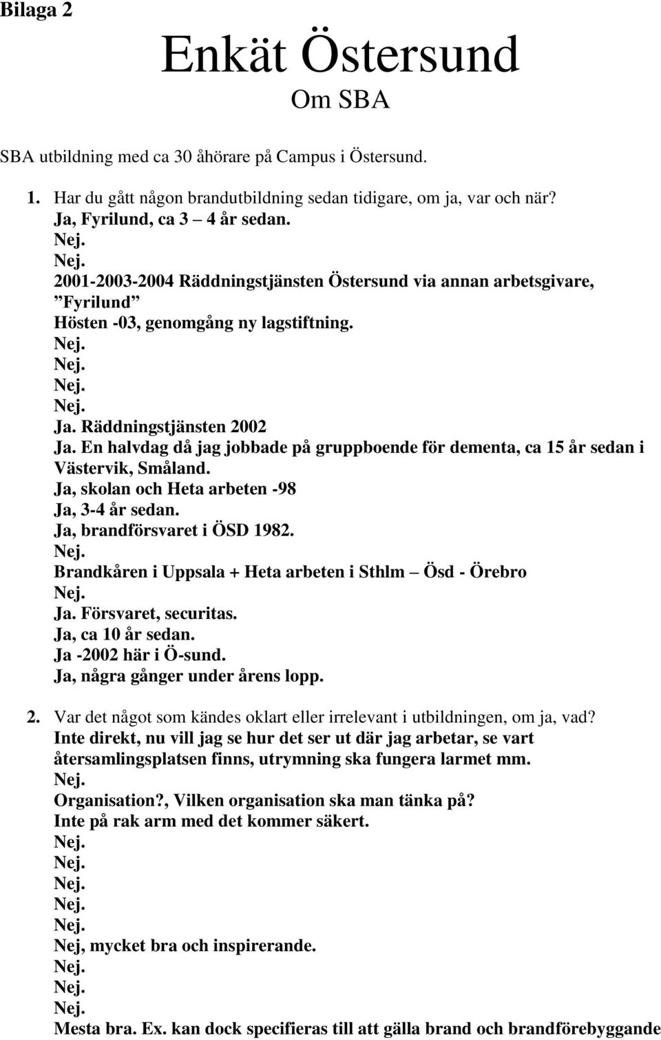 En halvdag då jag jobbade på gruppboende för dementa, ca 15 år sedan i Västervik, Småland., skolan och Heta arbeten -98, 3-4 år sedan., brandförsvaret i ÖSD 1982.
