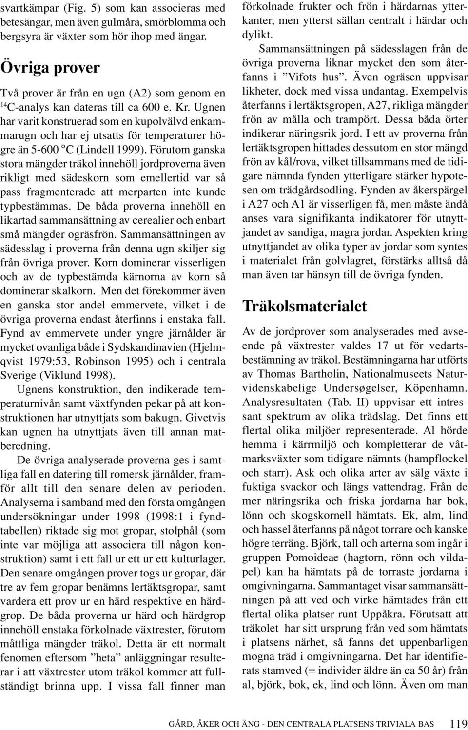 Ugnen har varit konstruerad som en kupolvälvd enkammarugn och har ej utsatts för temperaturer högre än 5-600 C (Lindell 1999).