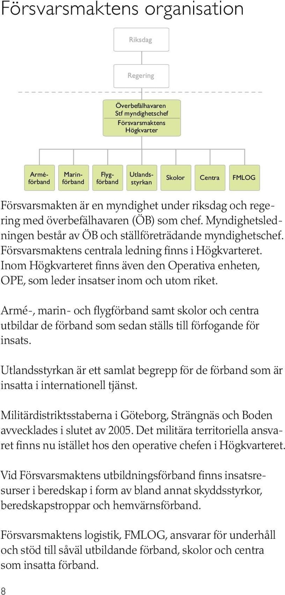 Inom Högkvarteret finns även den Operativa enheten, OPE, som leder insatser inom och utom riket.