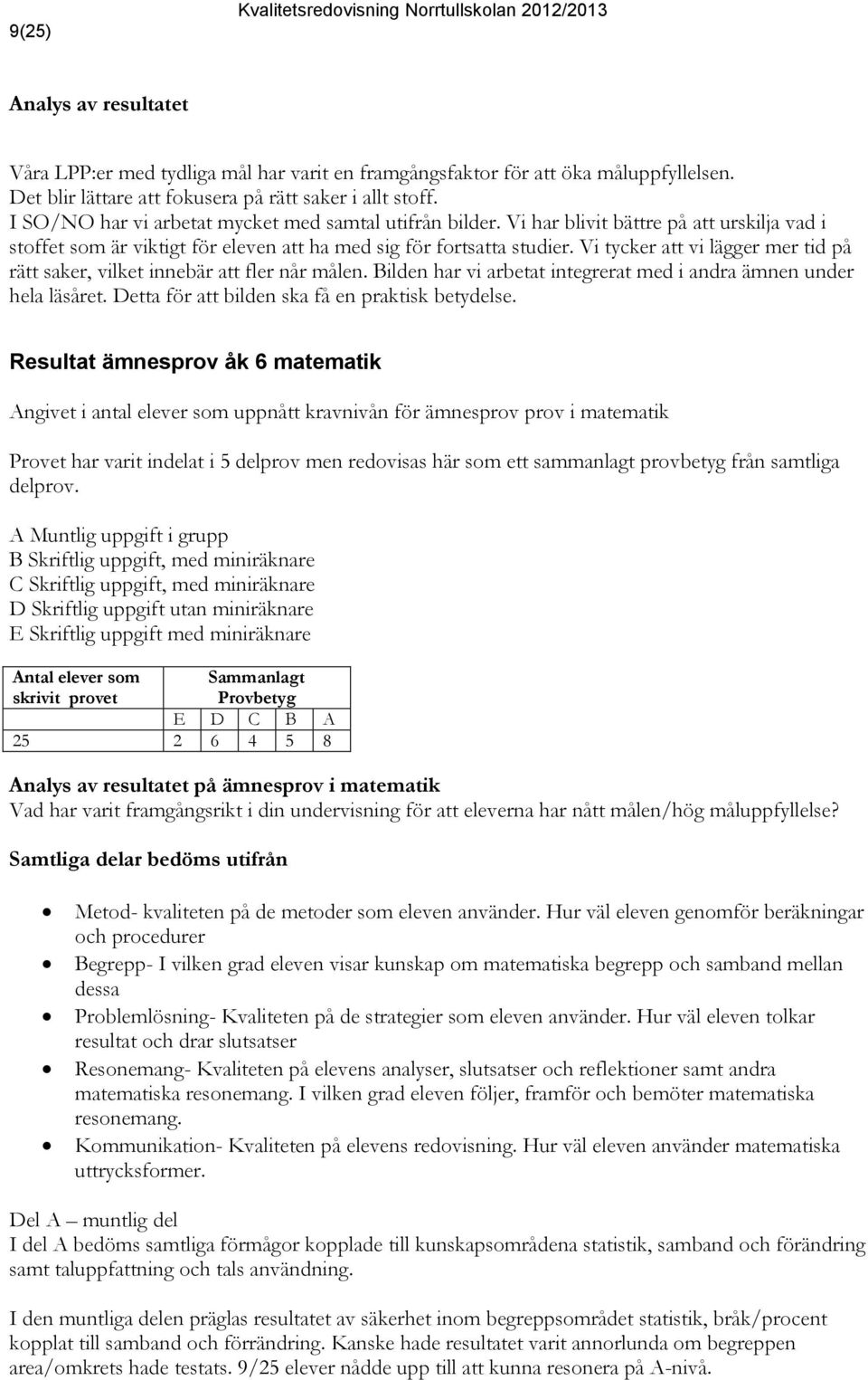 Vi tycker att vi lägger mer tid på rätt saker, vilket innebär att fler når målen. Bilden har vi arbetat integrerat med i andra ämnen under hela läsåret.