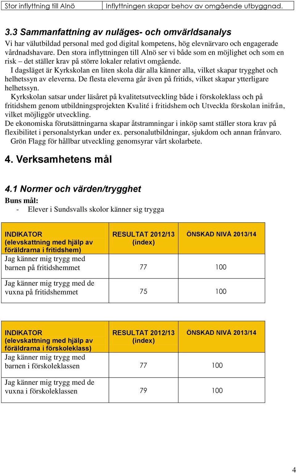 Den stora inflyttningen till Alnö ser vi både som en möjlighet och som en risk det ställer krav på större lokaler relativt omgående.