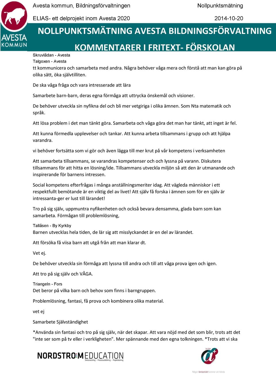 Som Nta matematik och språk. Att lösa problem i det man tänkt göra. Samarbeta och våga göra det man har tänkt, att inget är fel. Att kunna förmedla upplevelser och tankar.