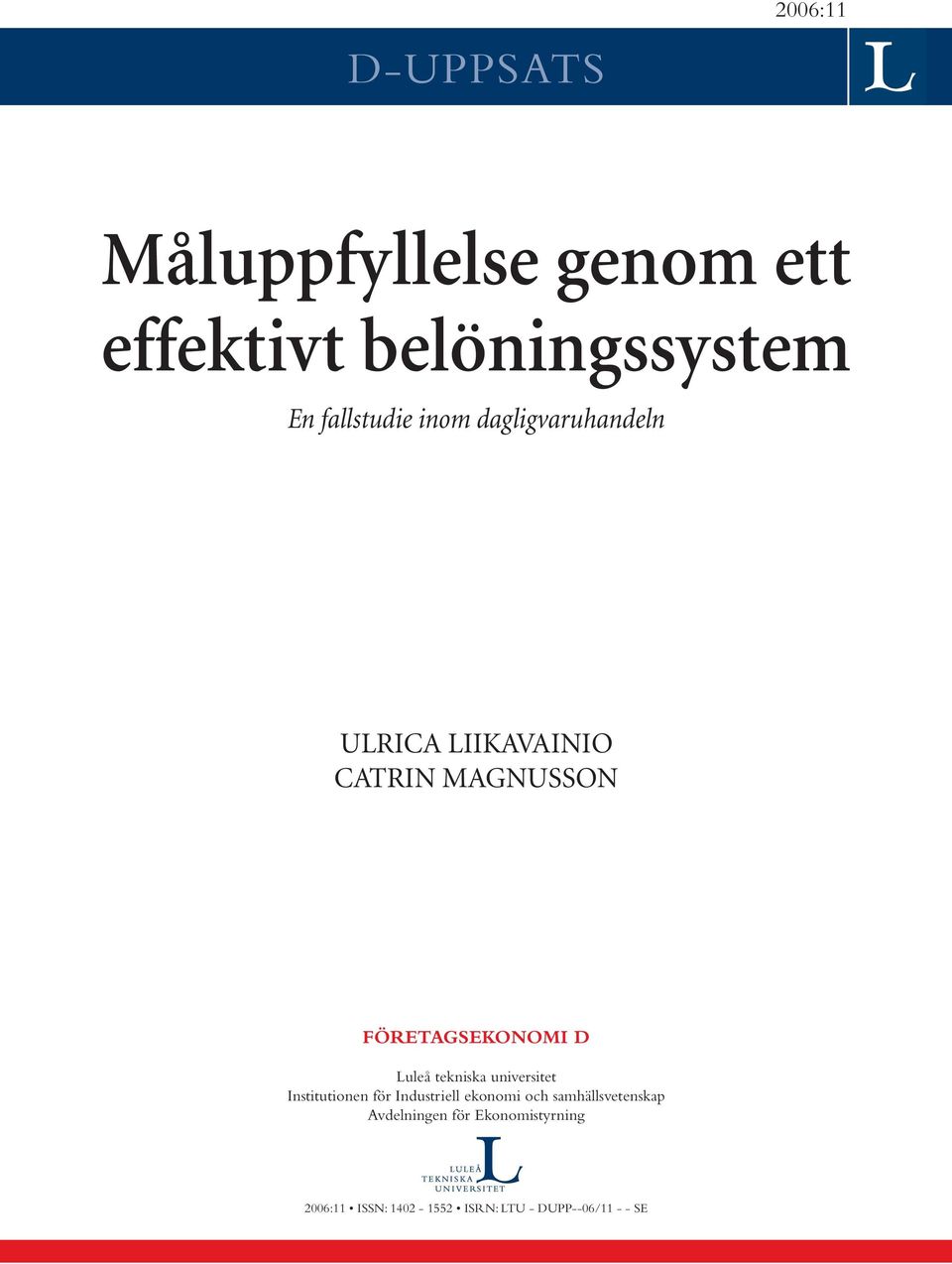 tekniska universitet Institutionen för Industriell ekonomi och samhällsvetenskap