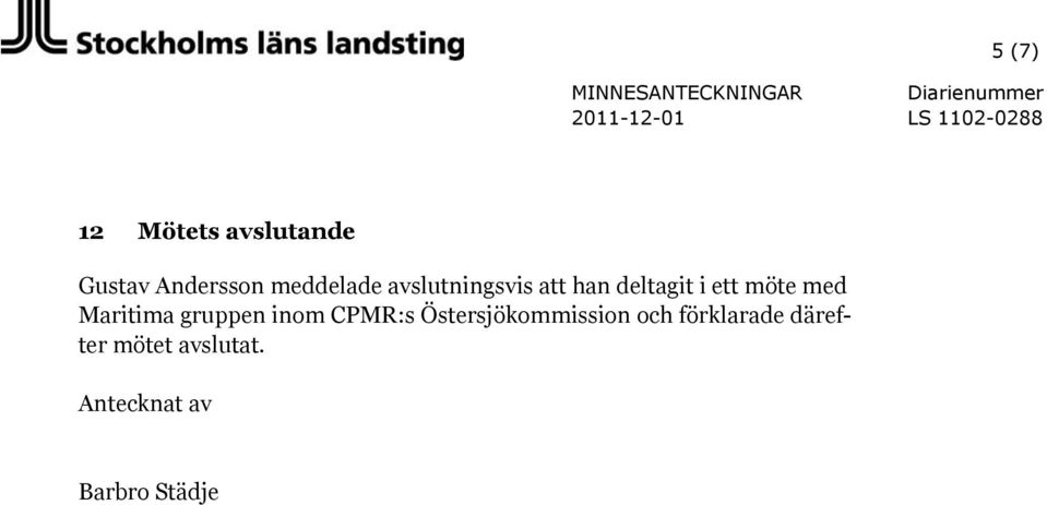 Maritima gruppen inom CPMR:s Östersjökommission och