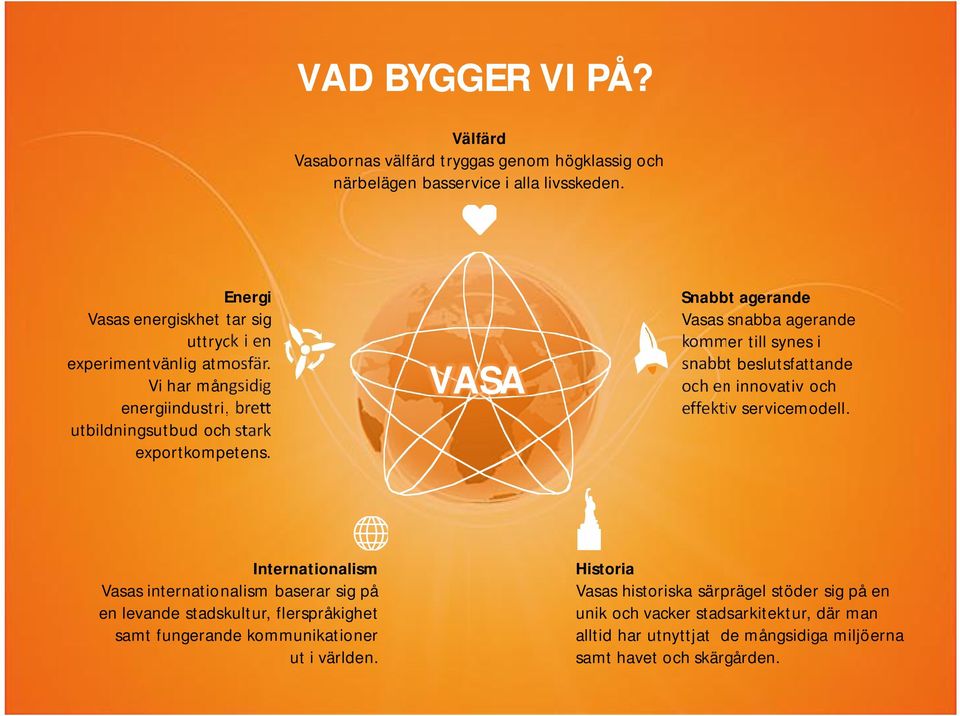 VASA Snabbt agerande Vasas snabba agerande kommer till synes i snabbt beslutsfattande och en innovativ och effektiv servicemodell.
