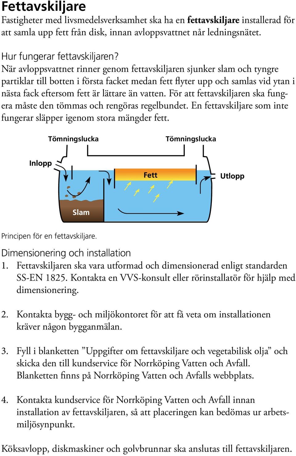 Fettavskiljare och vegetabilisk olja Riktlinjer för den allmänna vatten-  och avloppsanläggningen - PDF Gratis nedladdning