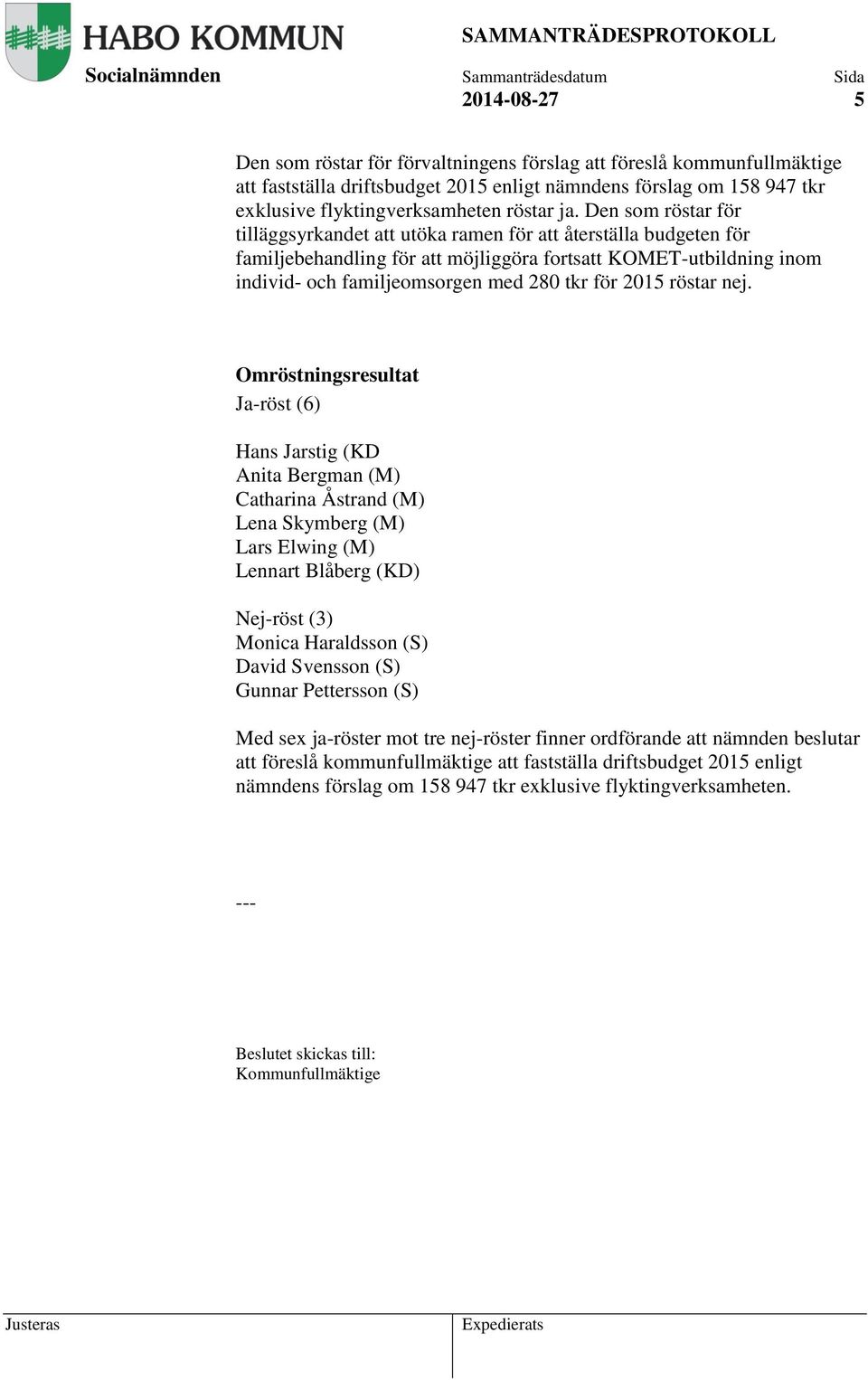 2015 röstar nej.