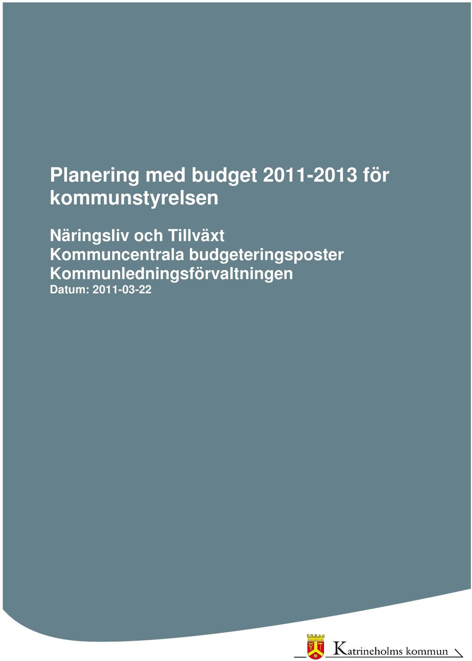 Kommuncentrala budgeteringsposter