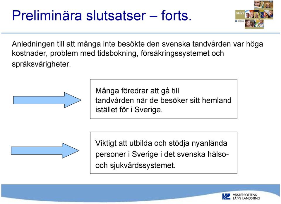 med tidsbokning, försäkringssystemet och språksvårigheter.