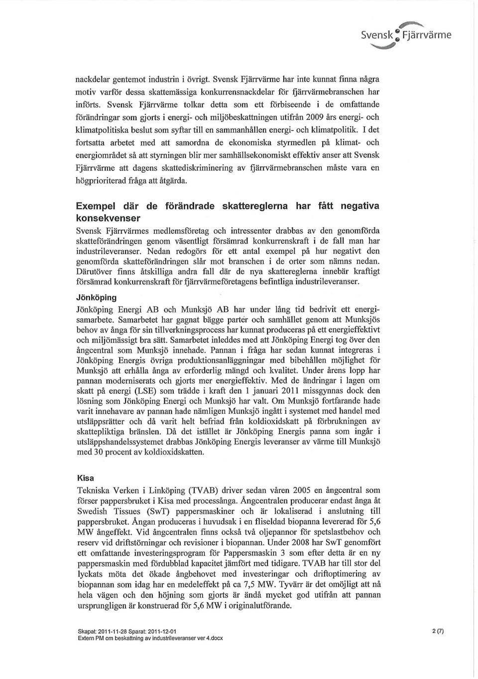 sammanhållen energi- och klimatpolitik.
