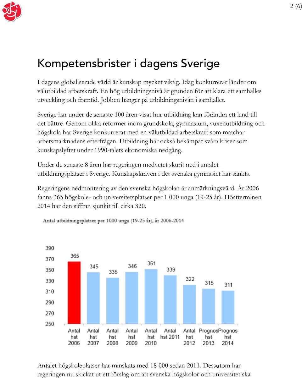 Sverige har under de senaste 100 åren visat hur utbildning kan förändra ett land till det bättre.