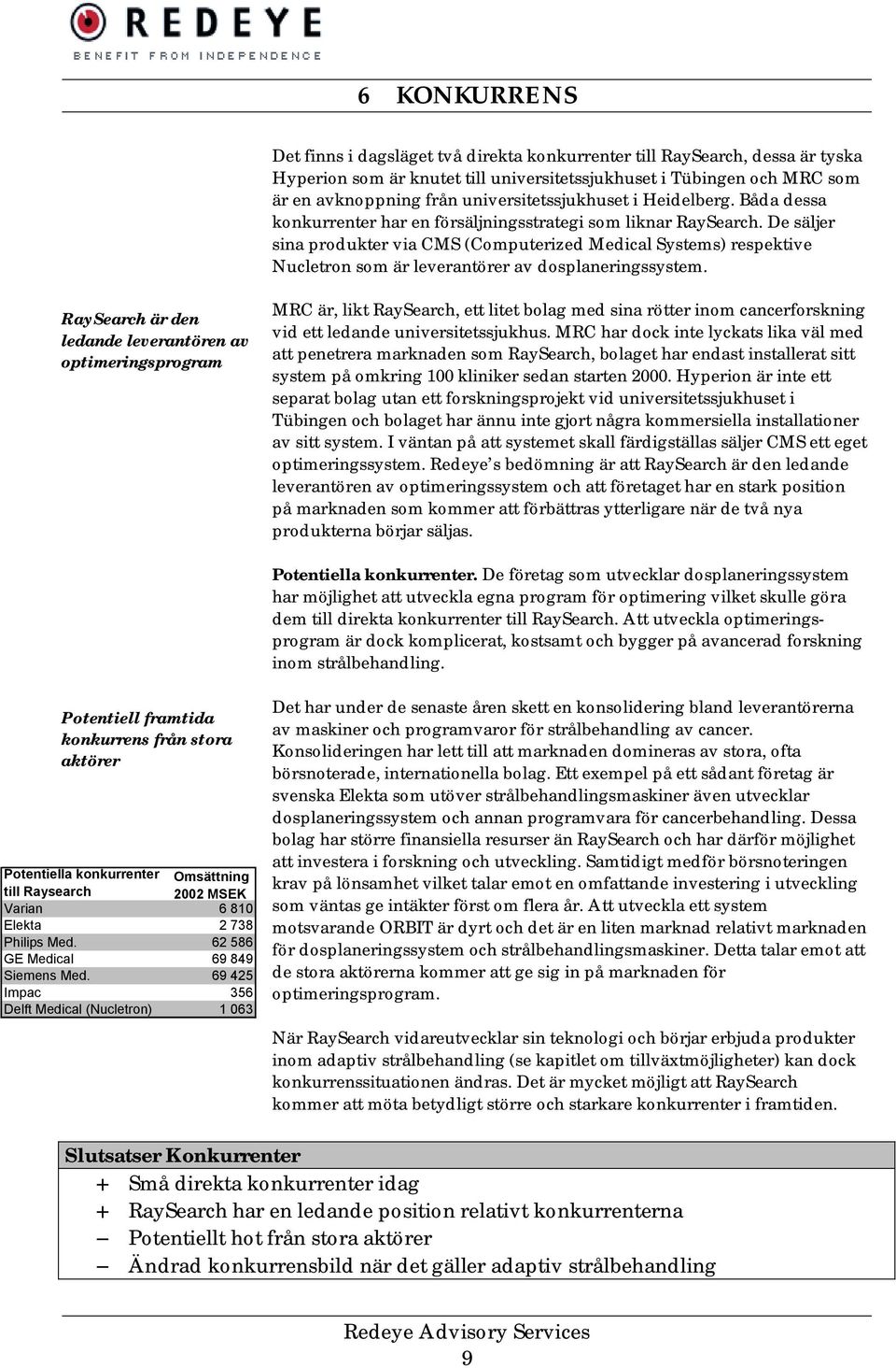 De säljer sina produkter via CMS (Computerized Medical Systems) respektive Nucletron som är leverantörer av dosplaneringssystem.