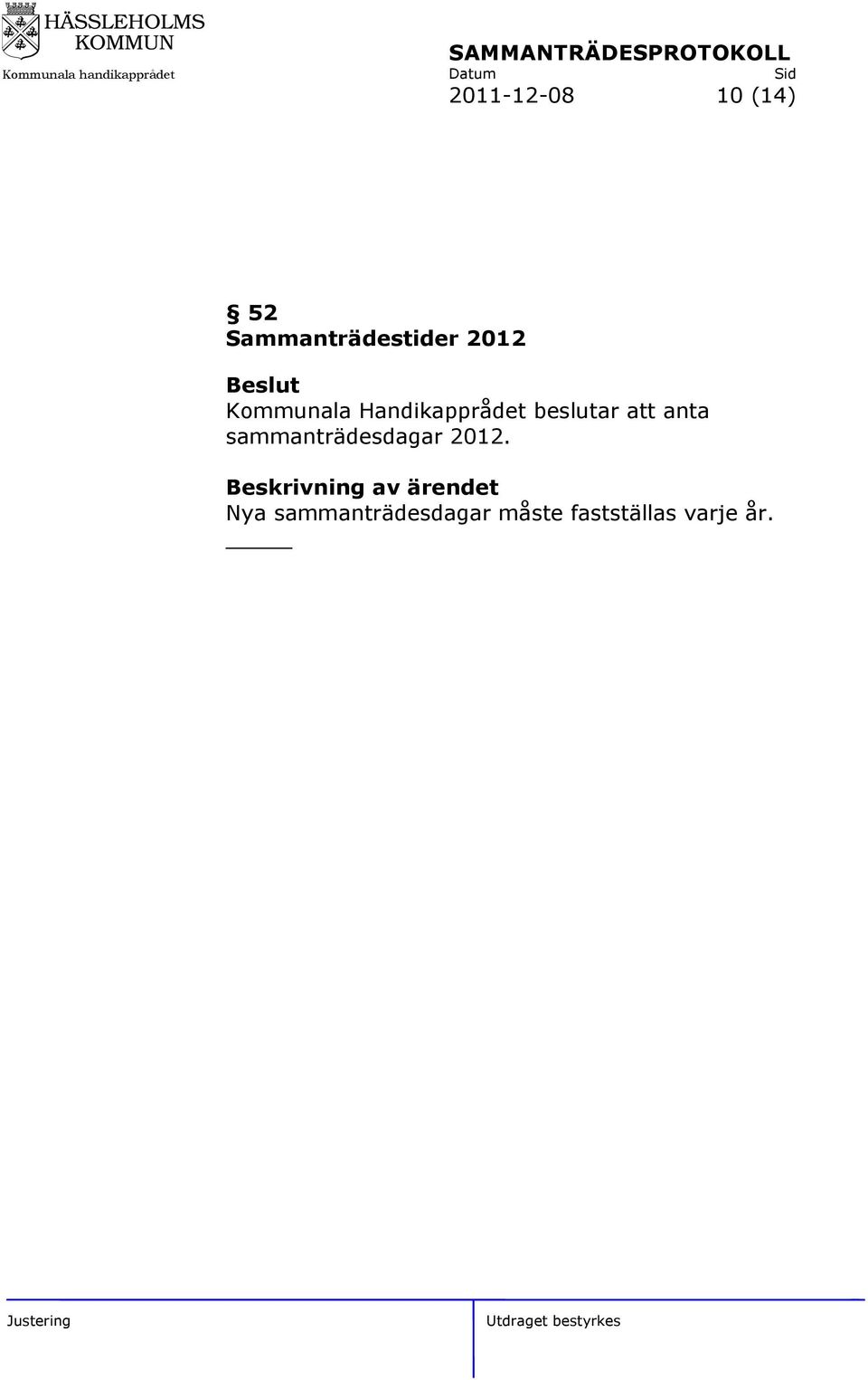 sammanträdesdagar 2012.