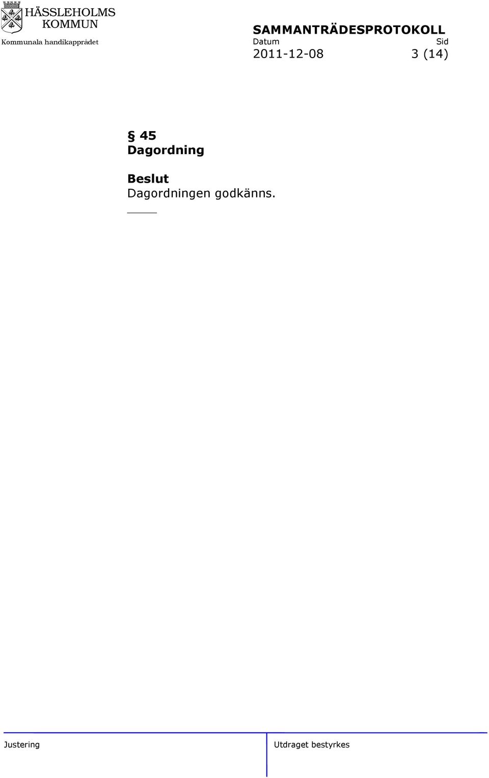 Dagordning
