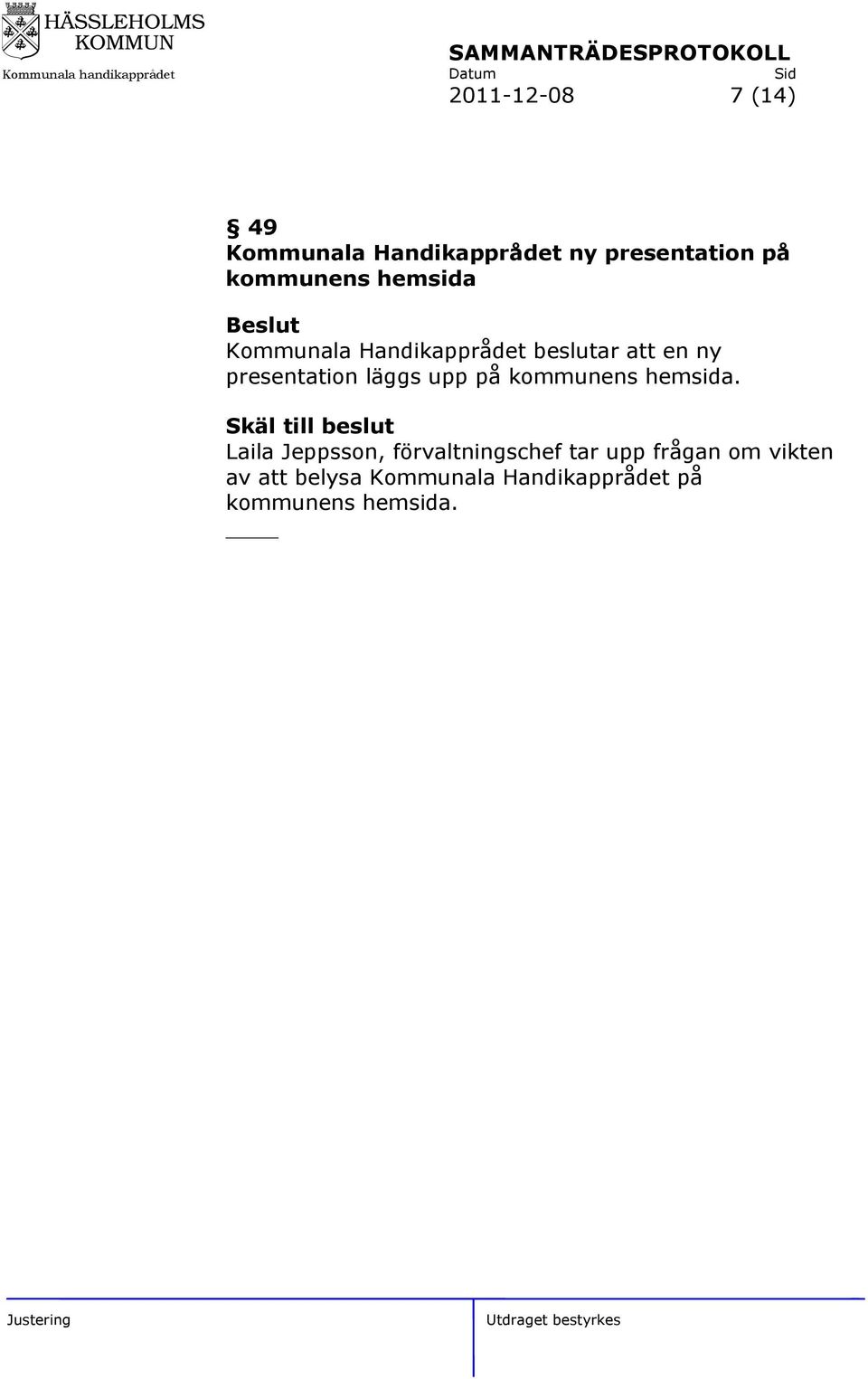 på kommunens hemsida.