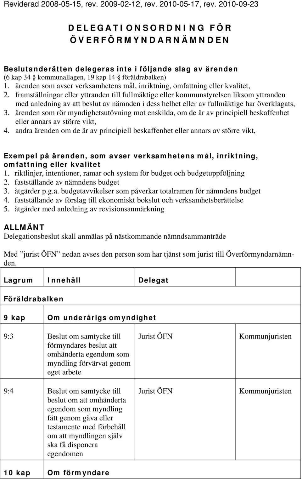 framställningar eller yttranden till fullmäktige eller kommunstyrelsen liksom yttranden med anledning av att beslut av nämnden i dess helhet eller av fullmäktige har överklagats, 3.