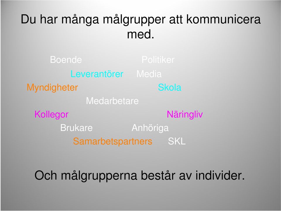 Skola Medarbetare Kollegor Näringliv Brukare