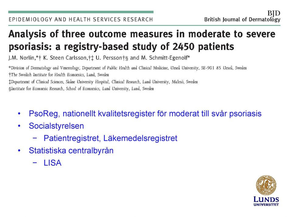 Socialstyrelsen Patientregistret,