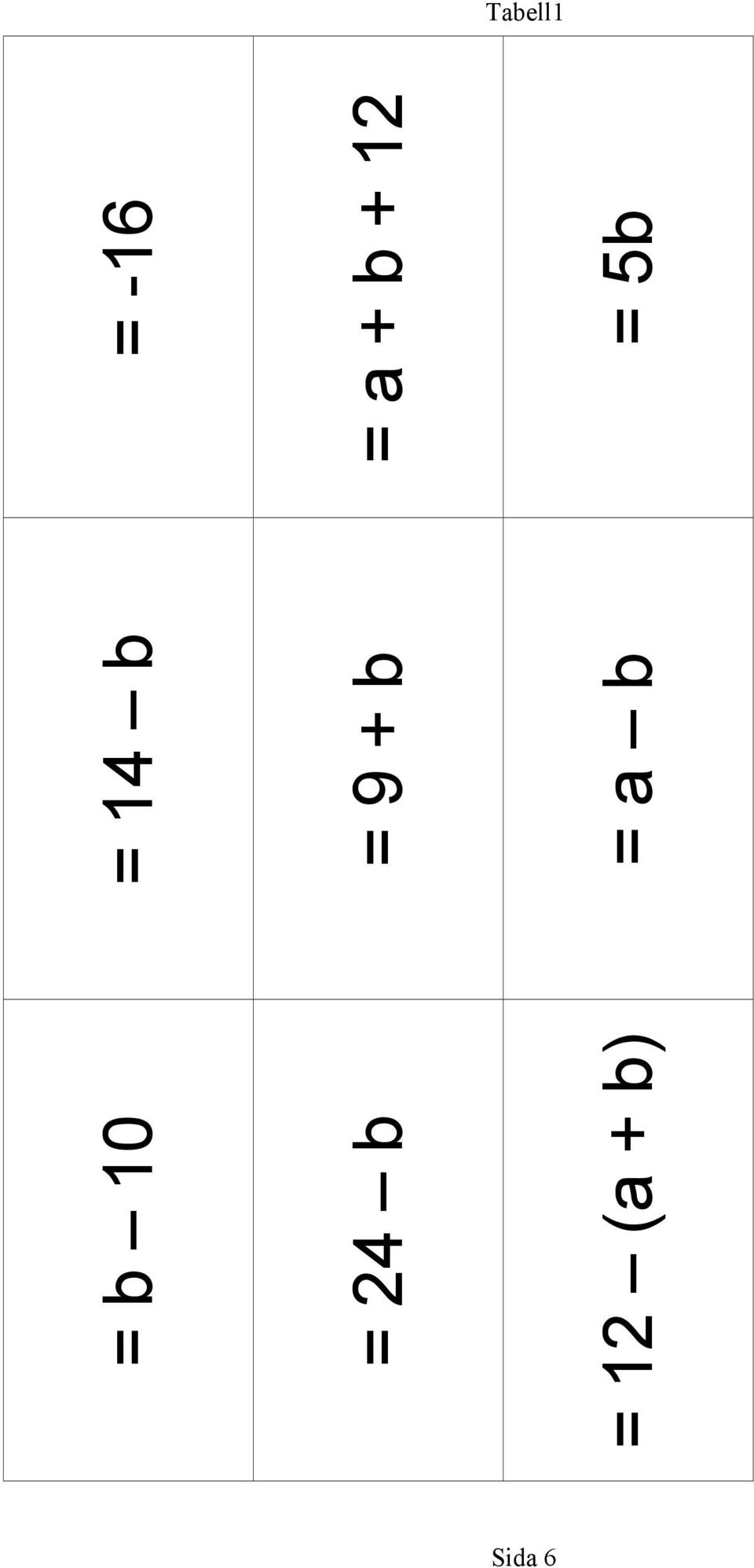 9 + b = a b = -16 = a