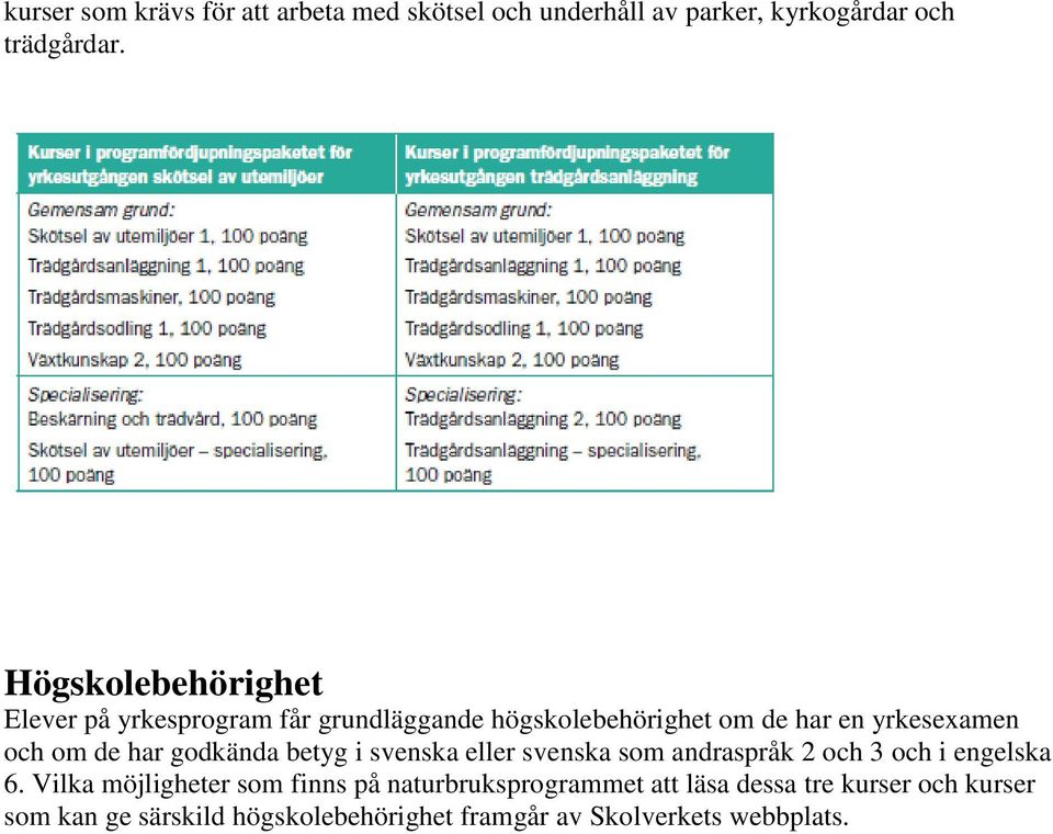 har godkända betyg i svenska eller svenska som andraspråk 2 och 3 och i engelska 6.