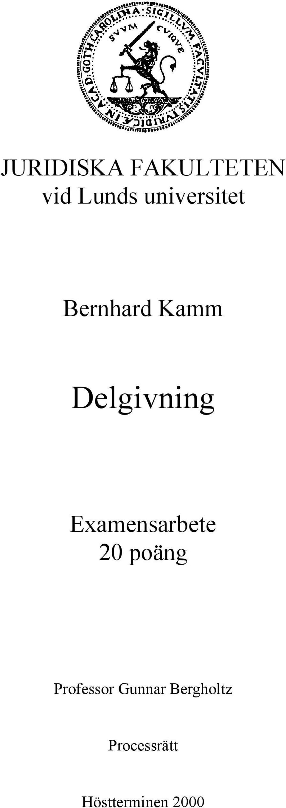 Examensarbete 20 poäng Professor