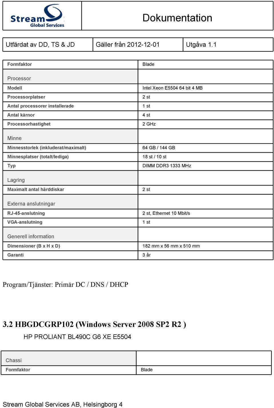 Externa anslutningar RJ-45-anslutning VGA-anslutning 2 st, Ethernet 10 Mbit/s 1 st Generell information Dimensioner (B x H x D) Garanti 182 mm x 56 mm x 510 mm 3 år