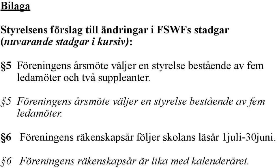 5 Föreningens årsmöte väljer en styrelse bestående av fem ledamöter.