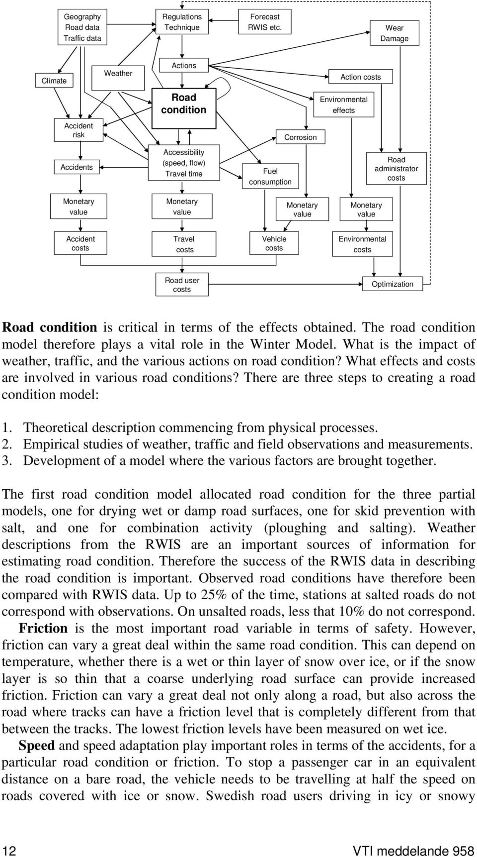 costs Monetary value Monetary value Monetary value Monetary value Accident costs Travel costs Vehicle costs Environmental costs Road user costs Optimization Road condition is critical in terms of the