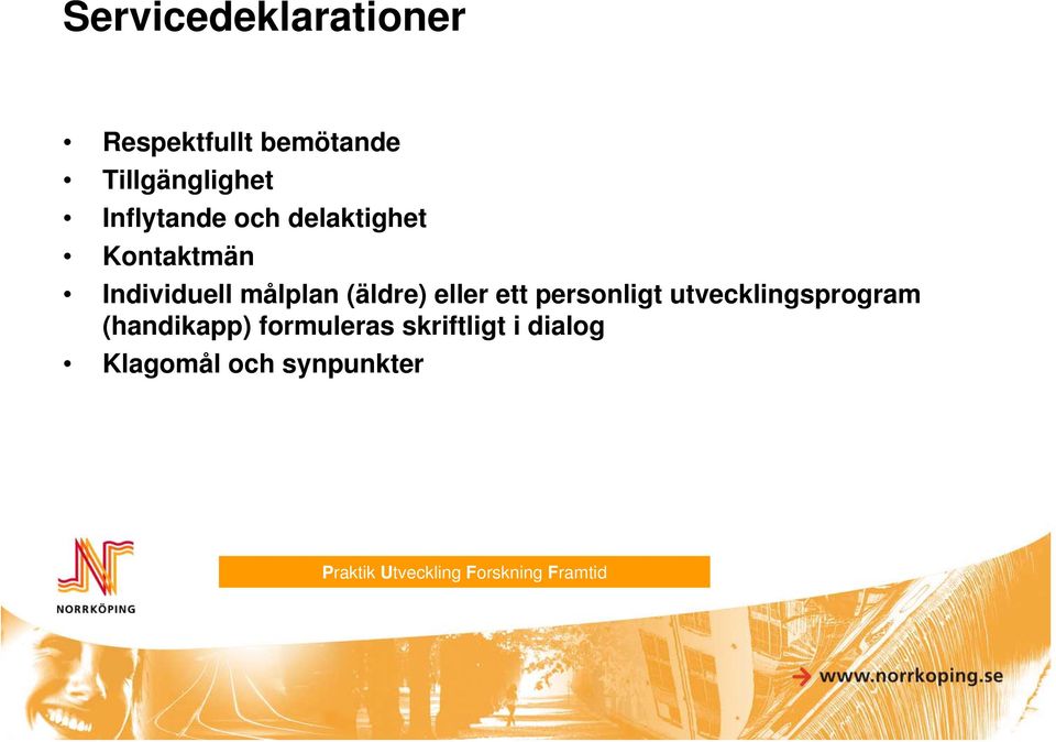 eller ett personligt utvecklingsprogram (handikapp) formuleras
