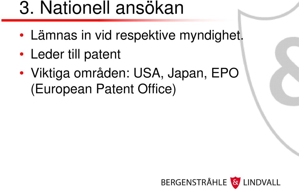 Leder till patent Viktiga