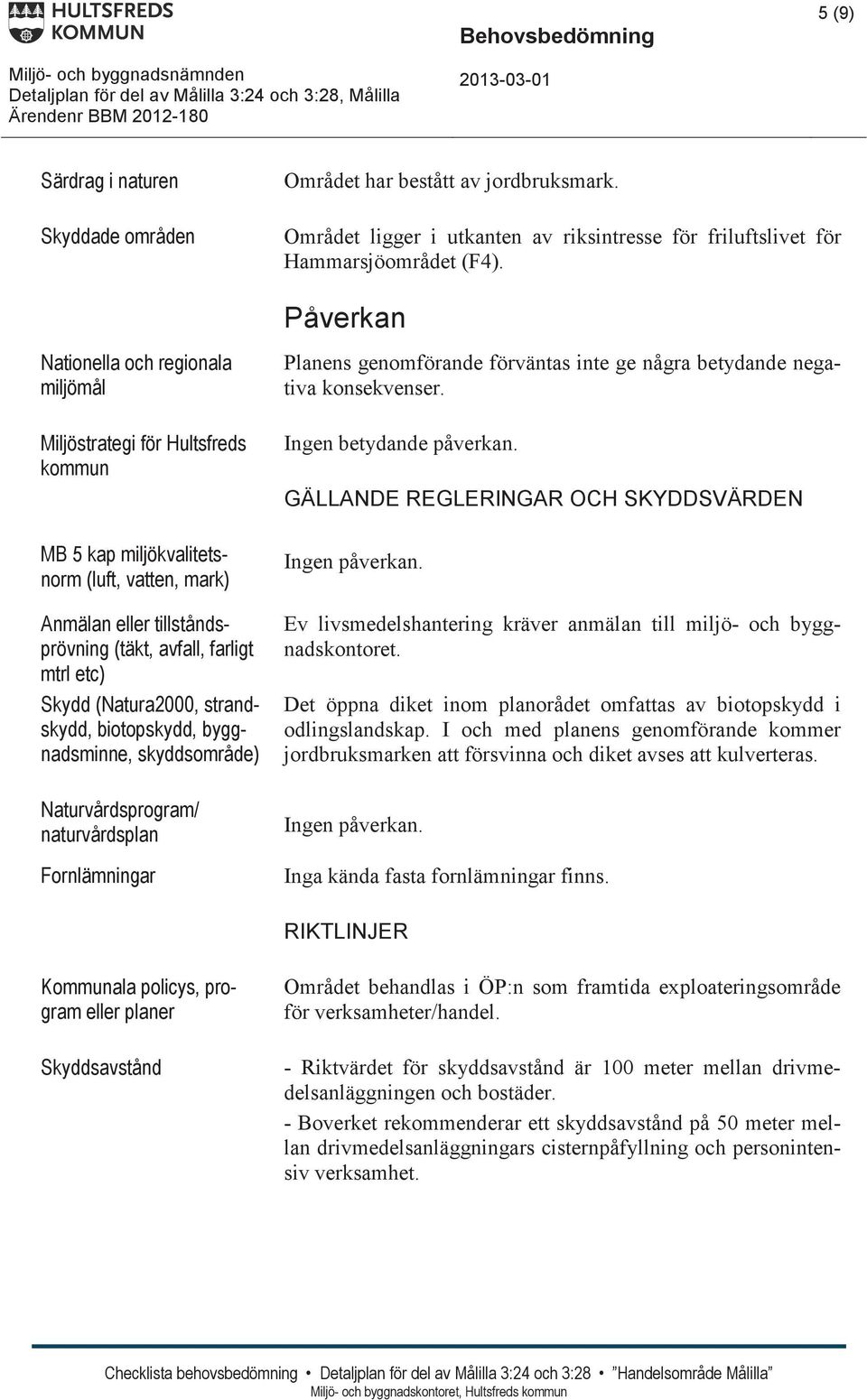 GÄLLANDE REGLERINGAR OCH SKYDDSVÄRDEN -4 # 5&%%6 '* # 5*%% 6 3$50&777% # $% $%$# % $ 6 Ev livsmedelshantering kräver anmälan till miljö- och byggnadskontoret.