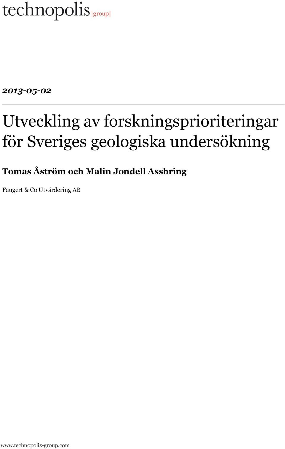 geologiska undersökning Tomas Åström och