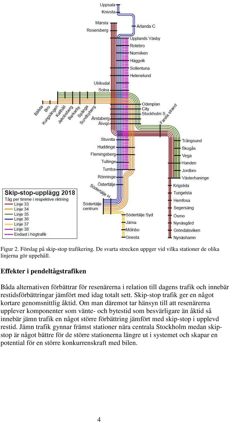 Skip-stop trafik ger en något kortare genomsnittlig åktid.