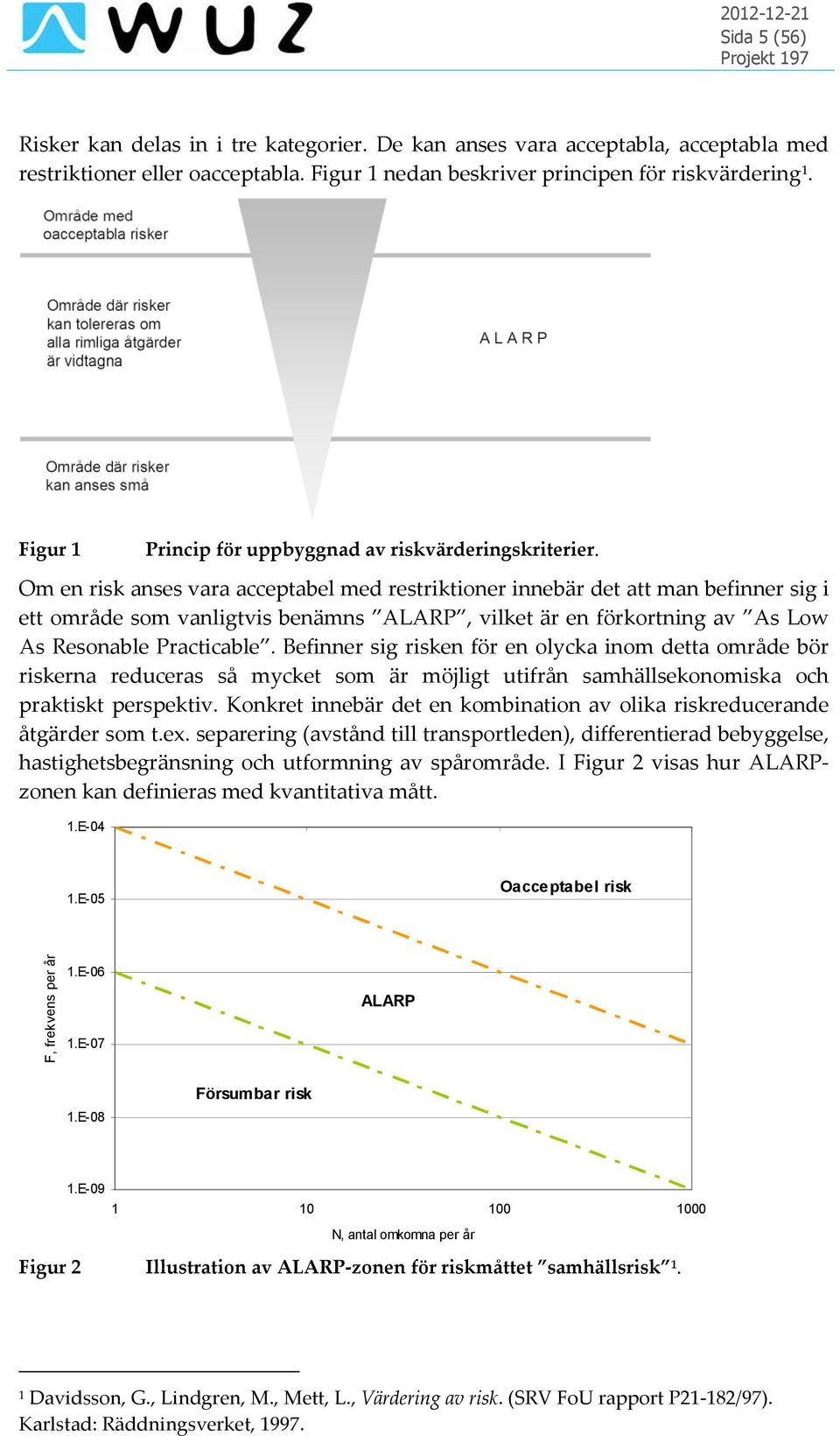 Om en risk anses vara acceptabel med restriktioner innebär det att man befinner sig i ett område som vanligtvis benämns ALARP, vilket är en förkortning av As Low As Resonable Practicable.