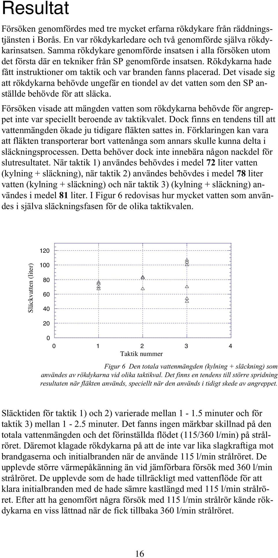 Det visade sig att rökdykarna behövde ungefär en tiondel av det vatten som den SP anställde behövde för att släcka.