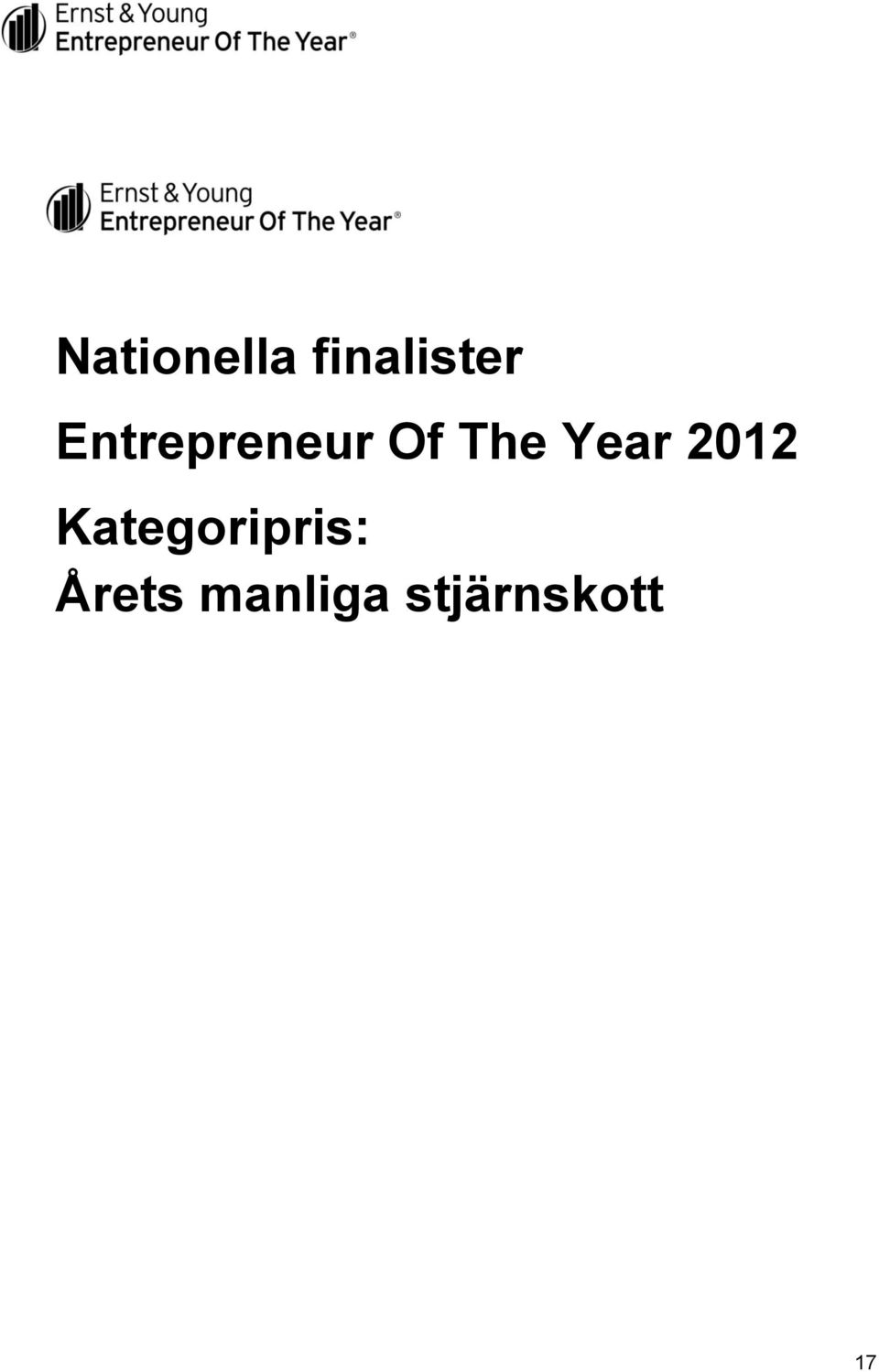 Year 2012 Kategoripris: