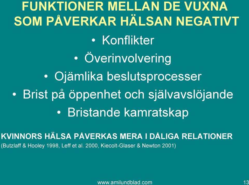 självavslöjande Bristande kamratskap KVINNORS HÄLSA PÅVERKAS MERA I DÅLIGA