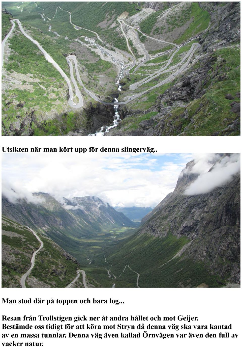 .. Resan från Trollstigen gick ner åt andra hållet och mot Geijer.