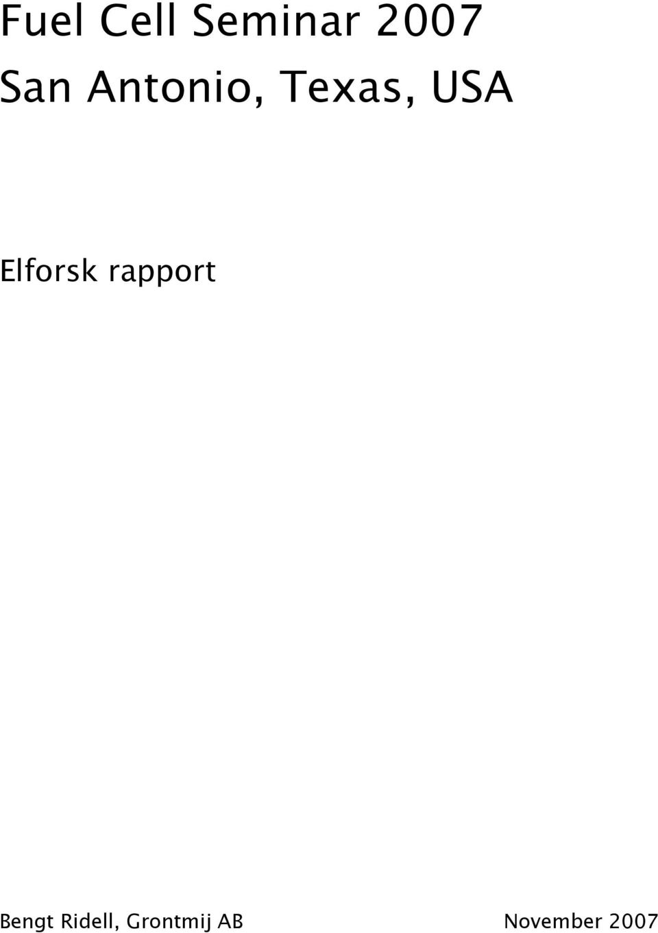 Elforsk rapport Bengt