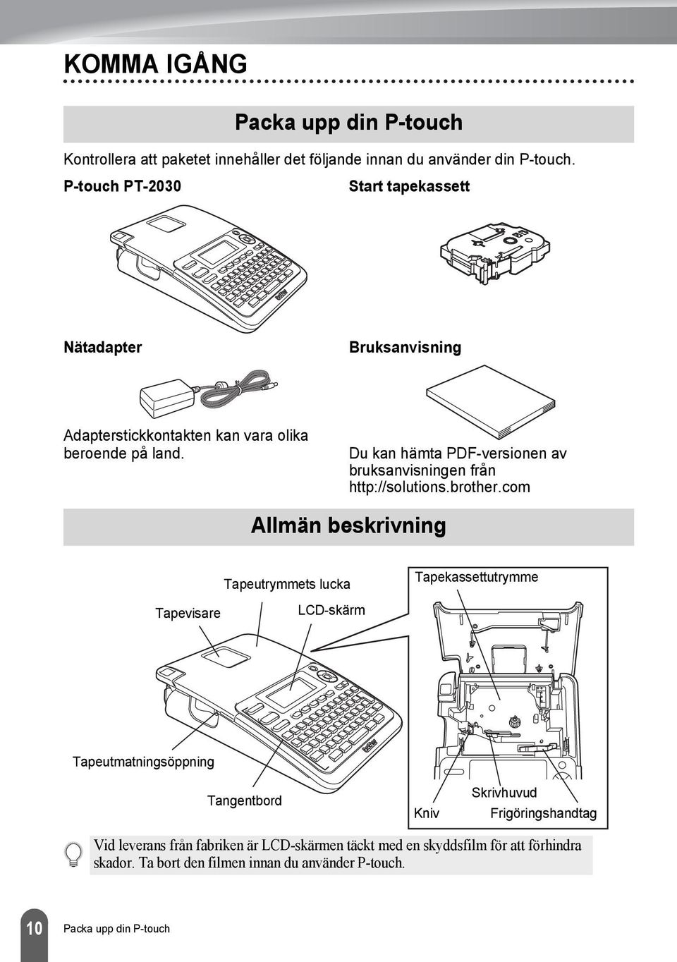 Du kan hämta PDF-versionen av bruksanvisningen från http://solutions.brother.