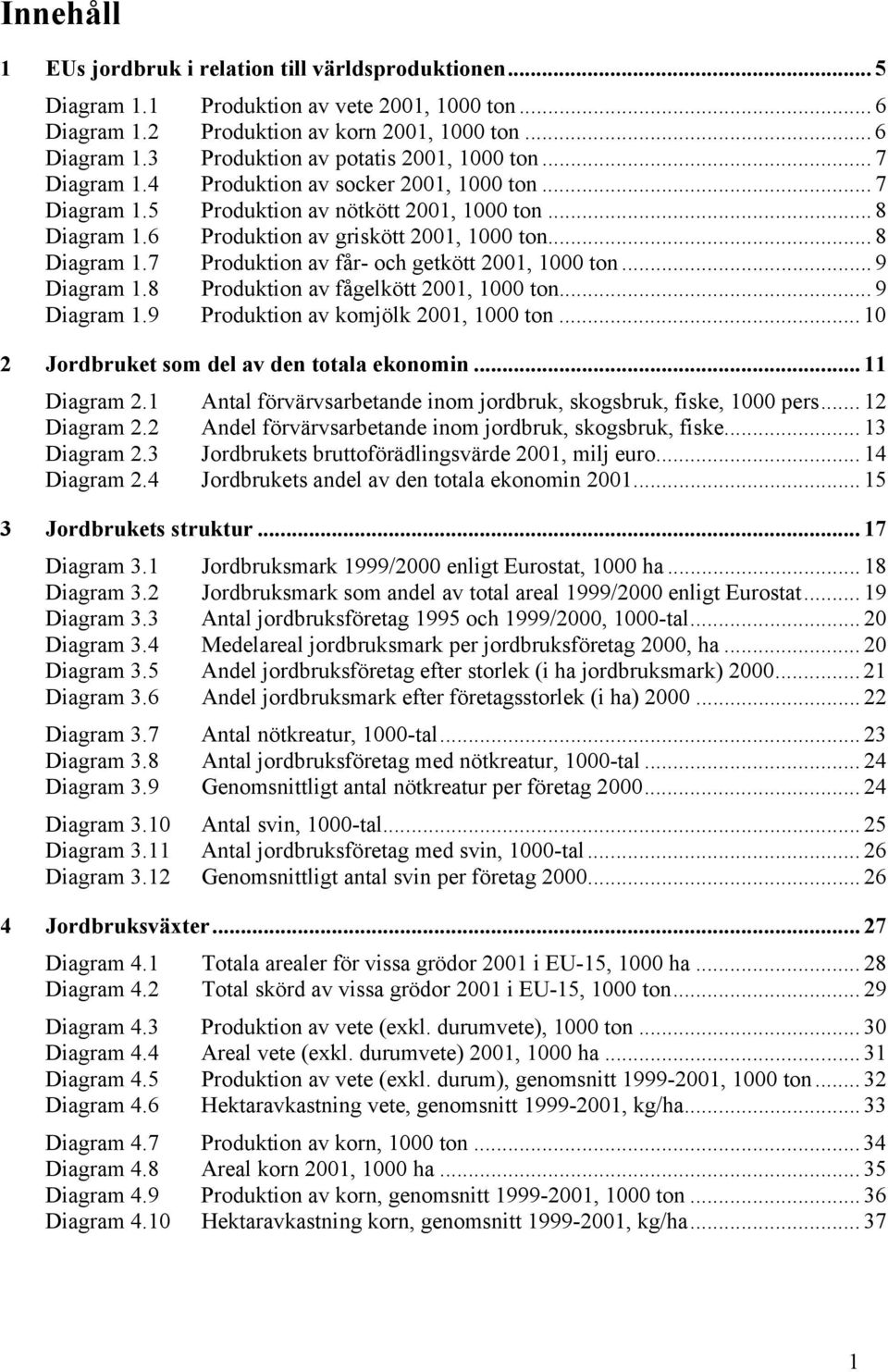 .. 9 Diagram 1.8 Produktion av fågelkött 2001, 1000 ton... 9 Diagram 1.9 Produktion av komjölk 2001, 1000 ton... 10 2 Jordbruket som del av den totala ekonomin... 11 Diagram 2.